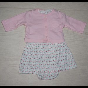 Carter's 2 Pc Dress Set Salmon/Aqua Color 9 Months